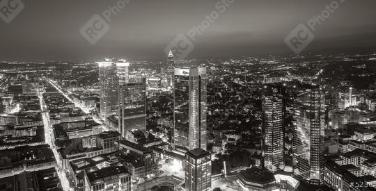 Frankfurt skyline at night in black and white colors  : Stock Photo or Stock Video Download rcfotostock photos, images and assets rcfotostock | RC Photo Stock.: