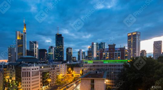 Frankfurt skyline view at a cloudy day at night  : Stock Photo or Stock Video Download rcfotostock photos, images and assets rcfotostock | RC Photo Stock.: