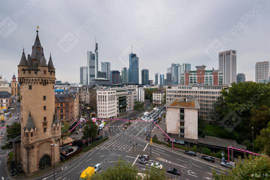 Frankfurt Skyline view with cloudy sky  : Stock Photo or Stock Video Download rcfotostock photos, images and assets rcfotostock | RC Photo Stock.: