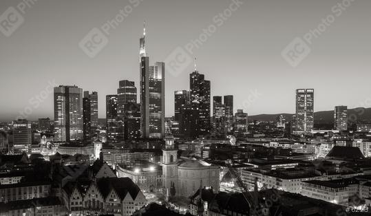 Frankfurt Sykline at night monochrome  : Stock Photo or Stock Video Download rcfotostock photos, images and assets rcfotostock | RC Photo Stock.: