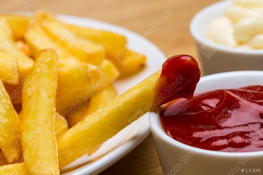 French fries with ketchup and mayo  : Stock Photo or Stock Video Download rcfotostock photos, images and assets rcfotostock | RC Photo Stock.: