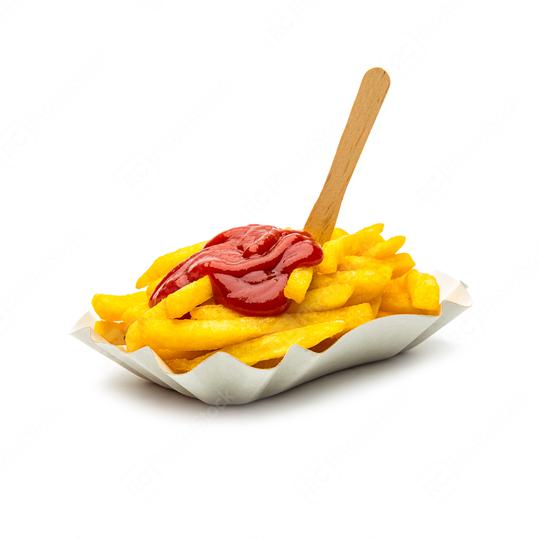 french fries with ketchup on white  : Stock Photo or Stock Video Download rcfotostock photos, images and assets rcfotostock | RC Photo Stock.: