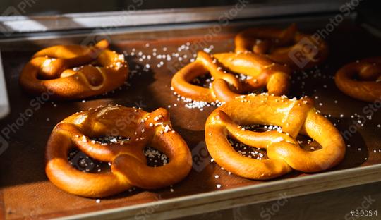 Fresh bavarian pretzels on a baking tray  : Stock Photo or Stock Video Download rcfotostock photos, images and assets rcfotostock | RC Photo Stock.: