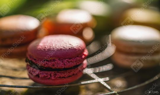 Fresh french Macarons, or macaroons on a old Cooling Rack   : Stock Photo or Stock Video Download rcfotostock photos, images and assets rcfotostock | RC Photo Stock.: