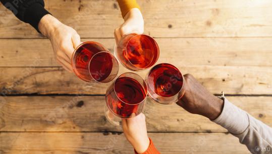 Friends hands toasting red wine glass and having fun cheering with winetasting - Young people enjoying time together at a wine bar - Youth and friendship concept, Flat-lay top view shot  : Stock Photo or Stock Video Download rcfotostock photos, images and assets rcfotostock | RC Photo Stock.: