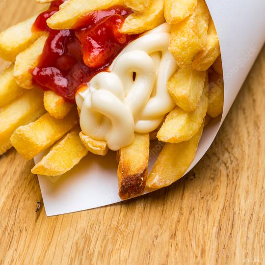 fries pommes red / white sauce  : Stock Photo or Stock Video Download rcfotostock photos, images and assets rcfotostock | RC Photo Stock.: