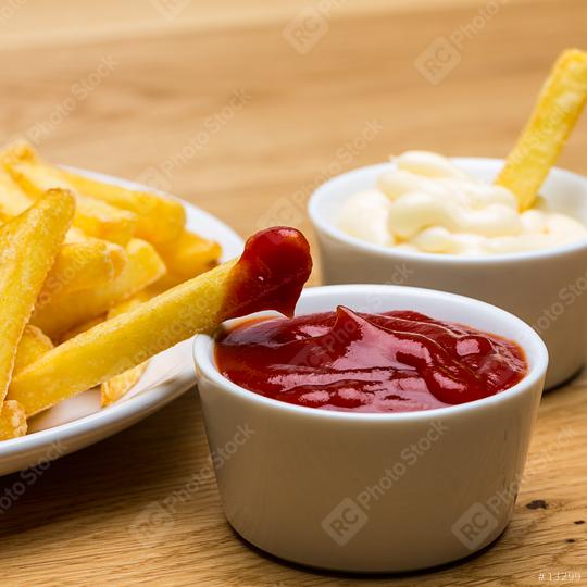 fries with ketchup and mayonnaise  : Stock Photo or Stock Video Download rcfotostock photos, images and assets rcfotostock | RC Photo Stock.: