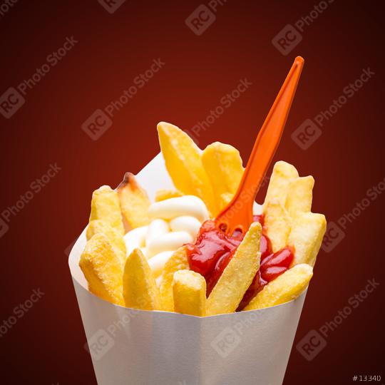 fries with ketchup and mayonnaise  : Stock Photo or Stock Video Download rcfotostock photos, images and assets rcfotostock | RC Photo Stock.: