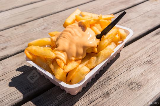 Fries with Sauce Andalouse  : Stock Photo or Stock Video Download rcfotostock photos, images and assets rcfotostock | RC Photo Stock.: