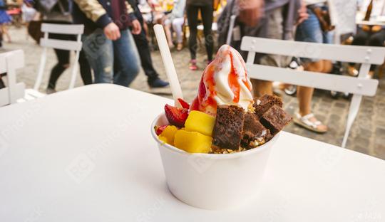 frozen yoghurt with toppings   : Stock Photo or Stock Video Download rcfotostock photos, images and assets rcfotostock | RC Photo Stock.: