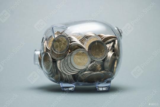 Full Piggy bank with euro coins  : Stock Photo or Stock Video Download rcfotostock photos, images and assets rcfotostock | RC Photo Stock.:
