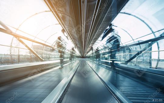 futuristic airport skywalk with blurred passengers  : Stock Photo or Stock Video Download rcfotostock photos, images and assets rcfotostock | RC Photo Stock.: