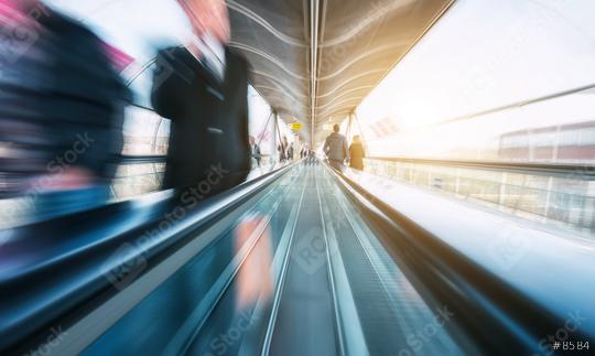 futuristic skywalk with blurred business people  : Stock Photo or Stock Video Download rcfotostock photos, images and assets rcfotostock | RC Photo Stock.:
