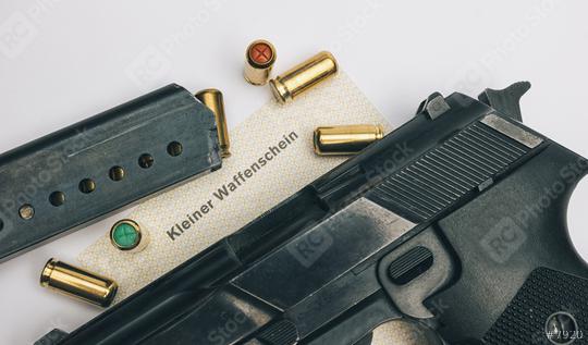 Gas pistol with cartridges  : Stock Photo or Stock Video Download rcfotostock photos, images and assets rcfotostock | RC Photo Stock.: