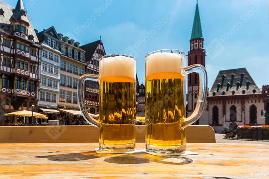german beer in frankfurt City, at the Romerberg square  : Stock Photo or Stock Video Download rcfotostock photos, images and assets rcfotostock | RC Photo Stock.: