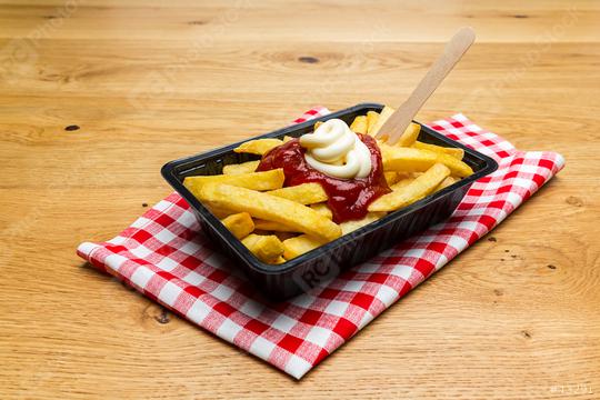 german fries with ketchup and mayo  : Stock Photo or Stock Video Download rcfotostock photos, images and assets rcfotostock | RC Photo Stock.: