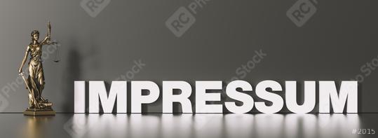 German word Impressum (imprint) as concept with The Statue of Justice - Lady Justice or Iustitia / Justitia the Roman Goddess of Justice  : Stock Photo or Stock Video Download rcfotostock photos, images and assets rcfotostock | RC Photo Stock.: