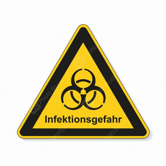 German word Infektionsgefahr (infection risk) during corona Coronavirus 2019-nCoV. Corona virus quarantine infection attention sign. safety signs, warning Sign, Danger symbol BGV Pandemic.Vector Eps10  : Stock Photo or Stock Video Download rcfotostock photos, images and assets rcfotostock | RC Photo Stock.: