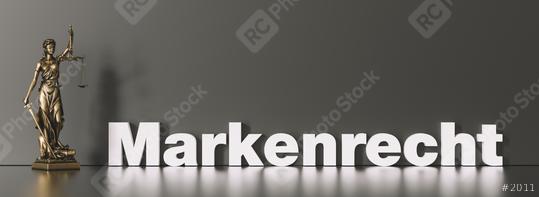 German word Markenrecht (trademark law) as concept with The Statue of Justice - Lady Justice or Iustitia / Justitia the Roman Goddess of Justice  : Stock Photo or Stock Video Download rcfotostock photos, images and assets rcfotostock | RC Photo Stock.: