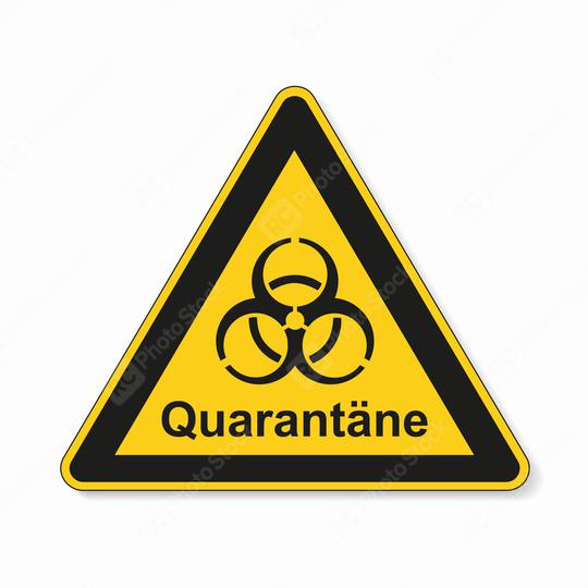 German word quarantäne (quarantine) during corona Coronavirus 2019-nCoV. Corona virus quarantine infection attention sign. safety signs, warning Sign, Danger symbol BGV Pandemic concept. Vector Eps10  : Stock Photo or Stock Video Download rcfotostock photos, images and assets rcfotostock | RC Photo Stock.: