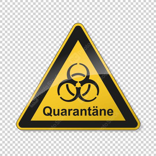 German word quarantäne (quarantine) during corona Coronavirus 2019-nCoV. Corona virus quarantine infection attention sign. safety signs, warning Sign, Danger symbol BGV Pandemic concept. Vector Eps10.  : Stock Photo or Stock Video Download rcfotostock photos, images and assets rcfotostock | RC-Photo-Stock.: