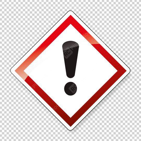 GHS hazard pictogram - CAUTION , health hazard warning sign on checked transparent background. Vector illustration. Eps 10 vector file.  : Stock Photo or Stock Video Download rcfotostock photos, images and assets rcfotostock | RC Photo Stock.: