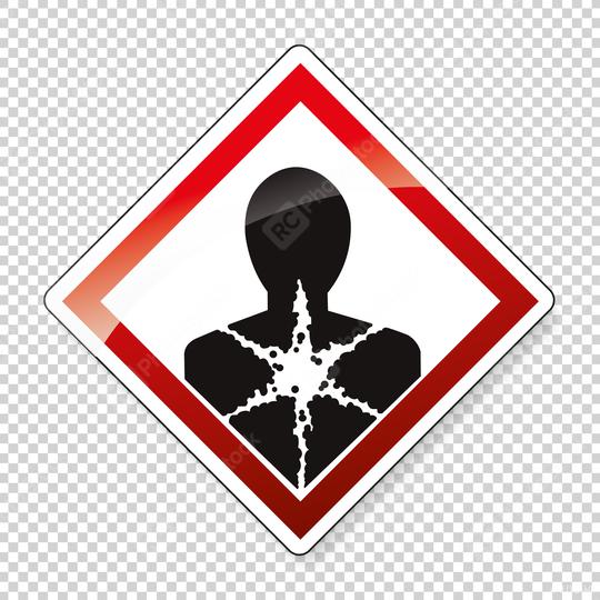 GHS hazard pictogram - LONGER TERM HEALTH HAZARD , hazard warning sign LONGER TERM HEALTH HAZARD on checked transparent background. Vector illustration. Eps 10 vector file.  : Stock Photo or Stock Video Download rcfotostock photos, images and assets rcfotostock | RC Photo Stock.: