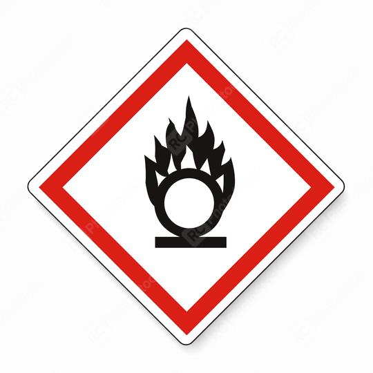 GHS hazard pictogram - OXIDISING , hazard warning sign oxidising on white background. Vector illustration. Eps 10 vector file.  : Stock Photo or Stock Video Download rcfotostock photos, images and assets rcfotostock | RC Photo Stock.: