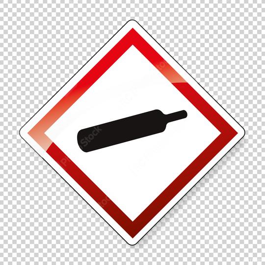 GHS hazard pictogram - PRESSURE , hazard warning sign gas under pressure on checked transparent background. Vector illustration. Eps 10 vector file.  : Stock Photo or Stock Video Download rcfotostock photos, images and assets rcfotostock | RC Photo Stock.:
