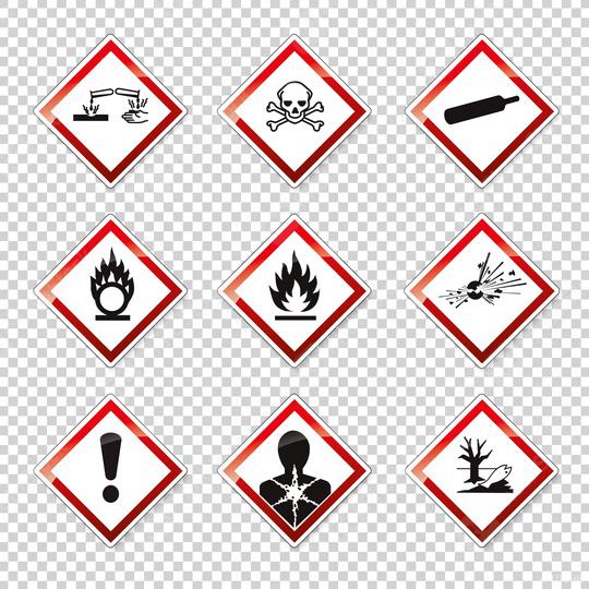 GHS pictogram hazard sign set, set icons. Dangerous, hazard symbol collections on checked transparent background. Vector illustration. Eps 10 vector file.  : Stock Photo or Stock Video Download rcfotostock photos, images and assets rcfotostock | RC Photo Stock.: