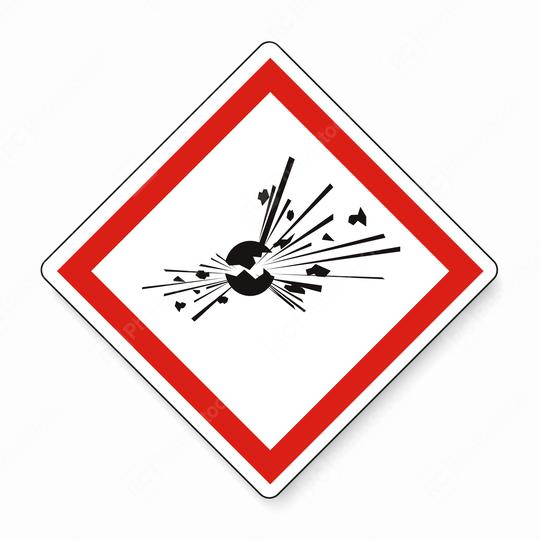 GHS01 hazard pictogram EXPLOSIVE , hazard warning sign EXPLOSIVE on white background. Vector illustration. Eps 10 vector file.  : Stock Photo or Stock Video Download rcfotostock photos, images and assets rcfotostock | RC Photo Stock.: