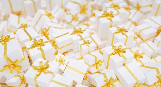 Gifts background for Christmas with many golden bows  : Stock Photo or Stock Video Download rcfotostock photos, images and assets rcfotostock | RC Photo Stock.: