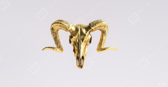 Gold Ram Skull  : Stock Photo or Stock Video Download rcfotostock photos, images and assets rcfotostock | RC Photo Stock.: