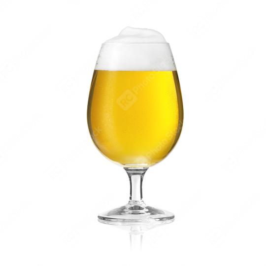 Golden beer glass pilsner beer tulip with foam crown and dew condensing water drops  : Stock Photo or Stock Video Download rcfotostock photos, images and assets rcfotostock | RC Photo Stock.: