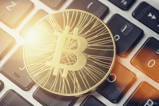 Golden Bitcoin Cash - New virtual money on keyboard  : Stock Photo or Stock Video Download rcfotostock photos, images and assets rcfotostock | RC Photo Stock.: