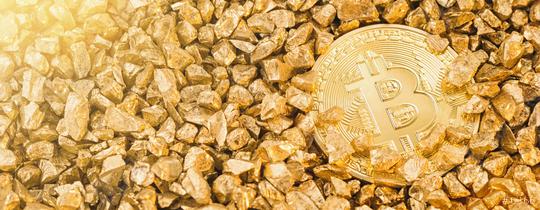 Golden Bitcoin Coin and mound of gold. Bitcoin cryptocurrency. Concept image  : Stock Photo or Stock Video Download rcfotostock photos, images and assets rcfotostock | RC Photo Stock.:
