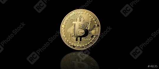 Golden Bitcoin on black background  : Stock Photo or Stock Video Download rcfotostock photos, images and assets rcfotostock | RC Photo Stock.: