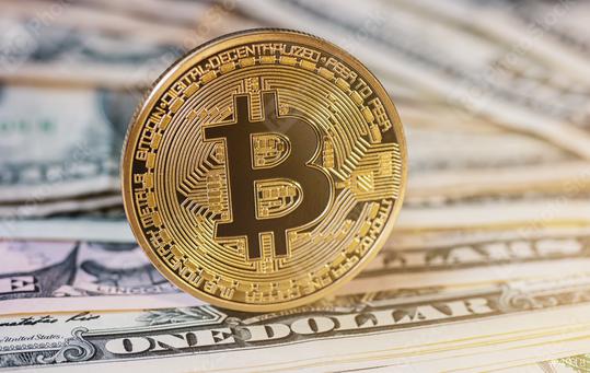 Golden Bitcoin on US dollar note. Electronic money exchange concept  : Stock Photo or Stock Video Download rcfotostock photos, images and assets rcfotostock | RC Photo Stock.: