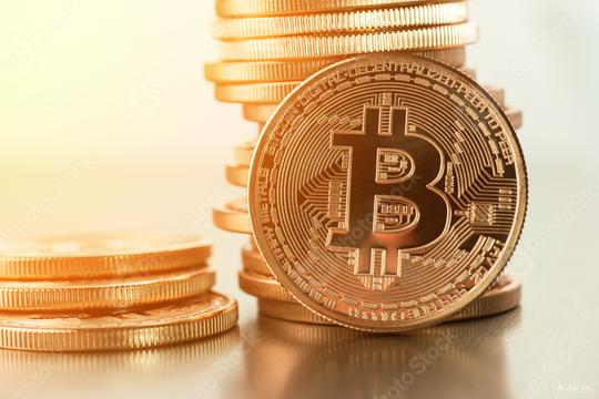 Golden Bitcoins on a gold background .Photo (new virtual money )  : Stock Photo or Stock Video Download rcfotostock photos, images and assets rcfotostock | RC Photo Stock.: