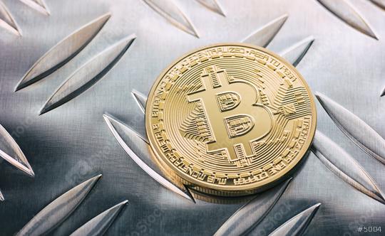 Golden Bitcoins on a metallic background  : Stock Photo or Stock Video Download rcfotostock photos, images and assets rcfotostock | RC Photo Stock.: