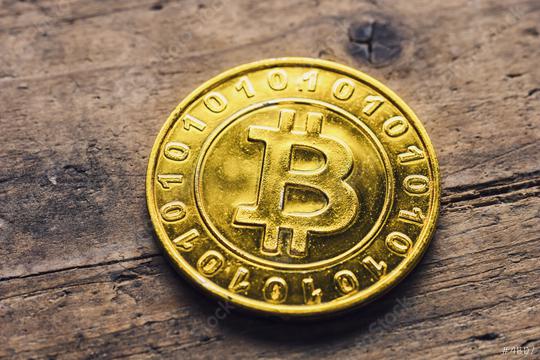 Golden Classic Bitcoin on wood  : Stock Photo or Stock Video Download rcfotostock photos, images and assets rcfotostock | RC Photo Stock.: