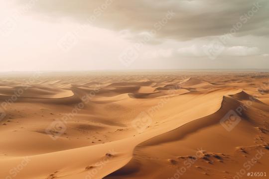 Golden desert dunes under a moody sky with distant horizon  : Stock Photo or Stock Video Download rcfotostock photos, images and assets rcfotostock | RC Photo Stock.:
