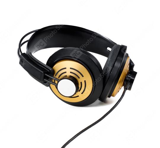 Golden Headphones  : Stock Photo or Stock Video Download rcfotostock photos, images and assets rcfotostock | RC Photo Stock.: