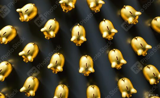 golden piggy banks as row leadership, investment and development concet image  : Stock Photo or Stock Video Download rcfotostock photos, images and assets rcfotostock | RC Photo Stock.: