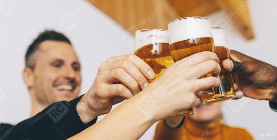 Group of friends enjoying beer glasses in brewery english pub, Young people cheering at bar restaurant, Friendship and youth concept  : Stock Photo or Stock Video Download rcfotostock photos, images and assets rcfotostock | RC-Photo-Stock.: