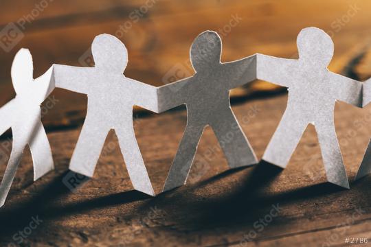 Group of paper people holding hands. Teamwork concept  : Stock Photo or Stock Video Download rcfotostock photos, images and assets rcfotostock | RC Photo Stock.: