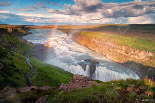 Gullfoss waterfall with rainbow  : Stock Photo or Stock Video Download rcfotostock photos, images and assets rcfotostock | RC Photo Stock.: