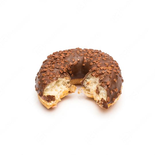 Half eaten chocolate doughnut isolated on white background  : Stock Photo or Stock Video Download rcfotostock photos, images and assets rcfotostock | RC Photo Stock.: