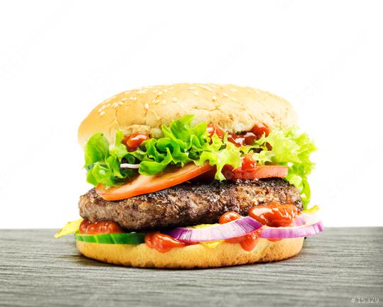 Hamburger - homemade burger with fresh vegetables  : Stock Photo or Stock Video Download rcfotostock photos, images and assets rcfotostock | RC Photo Stock.: