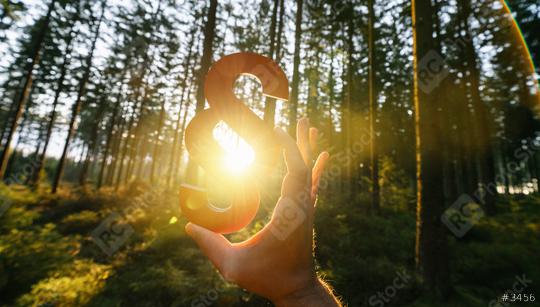 Hand holds red paragraph sign in to the sun at a forest, symbol of Law and Justice concept image  : Stock Photo or Stock Video Download rcfotostock photos, images and assets rcfotostock | RC Photo Stock.: